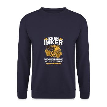 Ich bin Imker - Unisex Pullover - Navy - Vorne - Alina (178cm) & Michal (187cm)