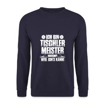 Tischlermeister - Unisex Pullover - Navy - Vorne - Alina (178cm) & Michal (187cm)