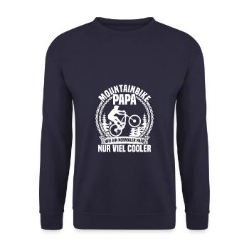 Mountainbike Papa - MTB Fahrrad - Unisex Pullover - Navy - Vorne - Alina (178cm) & Michal (187cm)