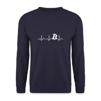 Bitcoin heartbeat - Unisex Sweatshirt - navy - Front - Alina (178cm) & Michal (187cm)
