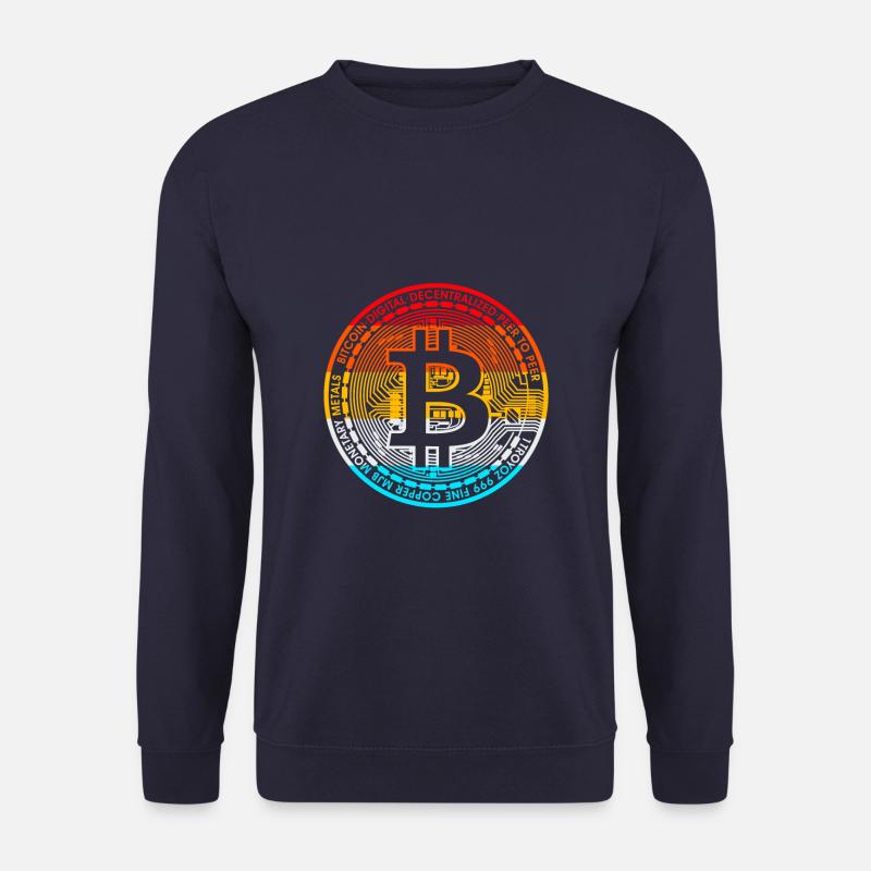 Bitcoin retro - Bitcoin Blockchain - Unisex Pullover - Navy