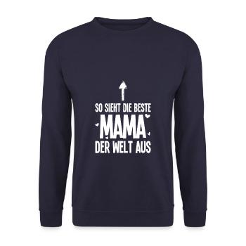 So sieht die beste Mama der Welt aus - Unisex Pullover - Navy - Vorne - Alina (178cm) & Michal (187cm)