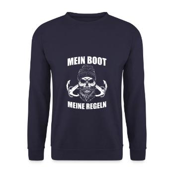 Mein Boot meine Regeln - segeln - Unisex Pullover - Navy - Vorne - Alina (178cm) & Michal (187cm)