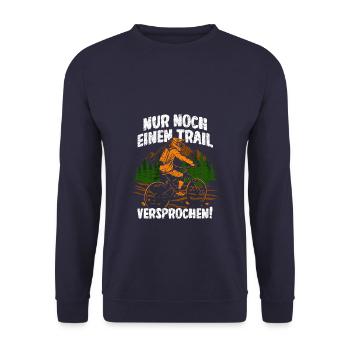 Nur noch einen Trail - Mountainbike - Unisex Pullover - Navy - Vorne - Alina (178cm) & Michal (187cm)