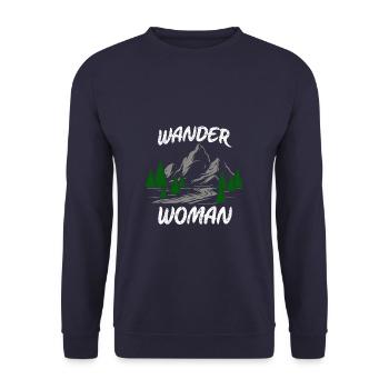 Wander Women - Unisex Pullover - Navy - Vorne - Alina (178cm) & Michal (187cm)