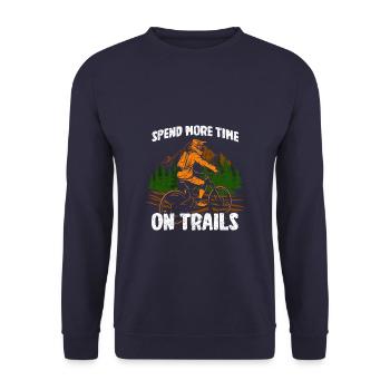 Passez plus de temps sur les sentiers - VTT Mountainbike - Sweat-shirt Unisexe - marine - Devant - Alina (178cm) & Michal (187cm)
