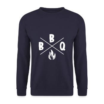 BBQ Grillen - Unisex Pullover - Navy - Vorne - Alina (178cm) & Michal (187cm)