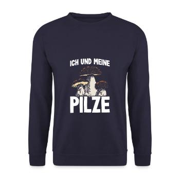 Ich und meine Pilze - Unisex Pullover - Navy - Vorne - Alina (178cm) & Michal (187cm)