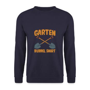 Garten Buddel Shirt Gärtner Hobbygärtnerin - Unisex Pullover - Navy - Vorne - Alina (178cm) & Michal (187cm)