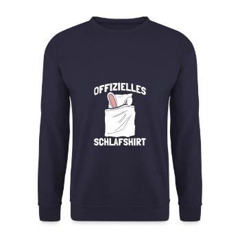 Offizielles Schlafshirt Hasen - Unisex Pullover - Navy - Vorne - Alina (178cm) & Michal (187cm)