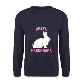 Beste Hasenmama - Unisex Pullover - Navy - Vorne - Alina (178cm) & Michal (187cm)
