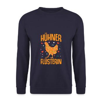 Hühner Flüsterin - Unisex Pullover - Navy - Vorne - Alina (178cm) & Michal (187cm)