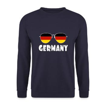 Germany Sunglasses love Germany - Unisex Sweatshirt - navy - Front - Alina (178cm) & Michal (187cm)