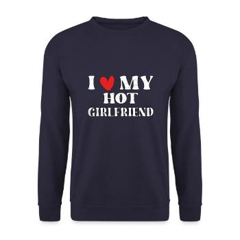 I love my hot girlfriend - Unisex Sweatshirt - navy - Front - Alina (178cm) & Michal (187cm)
