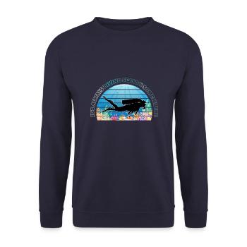 C’est toujours la saison de plongée quelque part - Sweat-shirt Unisexe - marine - Devant - Alina (178cm) & Michal (187cm)