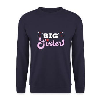Big Sister - große Schwester - Unisex Sweatshirt - navy - Front - Alina (178cm) & Michal (187cm)