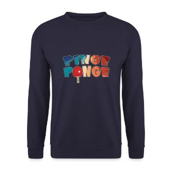 Table Tennis Pinge Ponge Table Tennis Player - Unisex Sweatshirt - navy - Front - Alina (178cm) & Michal (187cm)