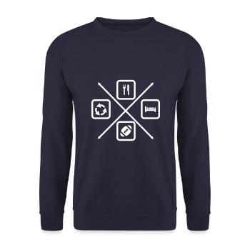 The life cycle of a rugby player, rugby - Unisex Sweatshirt - navy - Front - Alina (178cm) & Michal (187cm)