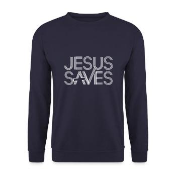 Jésus sauve - Jésus sauve - Sweat-shirt Unisexe - marine - Devant - Alina (178cm) & Michal (187cm)