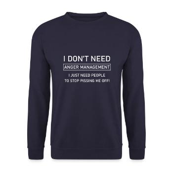 Je n’ai pas besoin de gérer ma colère - Sweat-shirt Unisexe - marine - Devant - Alina (178cm) & Michal (187cm)