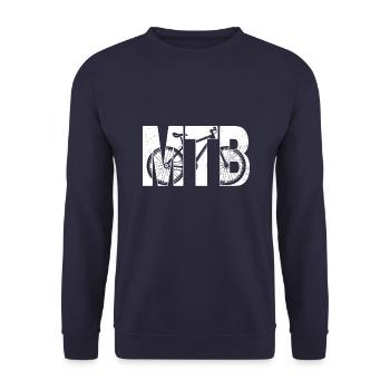 Cool Mountain Bike Art Men Women Mountainbike Ride - Unisex Sweatshirt - navy - Front - Alina (178cm) & Michal (187cm)
