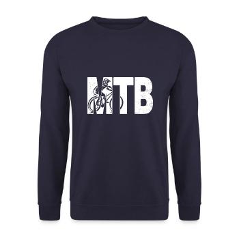 Cool Mountain Bike Art Men Women Mountainbike Ride - Unisex Sweatshirt - navy - Front - Alina (178cm) & Michal (187cm)