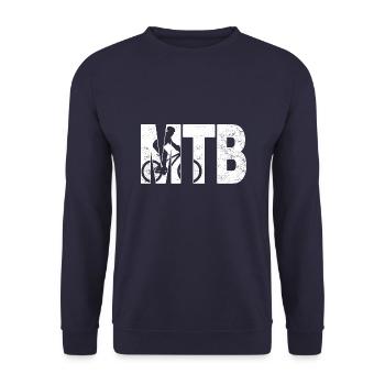 Cool Mountain Bike Art Men Women Mountainbike Ride - Unisex Sweatshirt - navy - Front - Alina (178cm) & Michal (187cm)