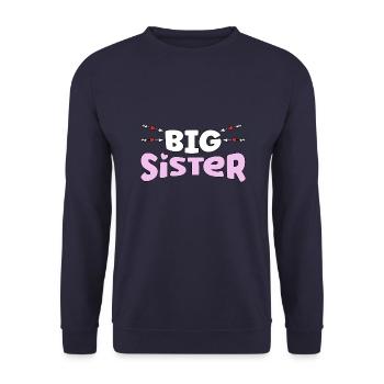 Big Sister - große Schwester - Unisex Sweatshirt - navy - Front - Alina (178cm) & Michal (187cm)
