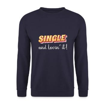 Célibataire et aimant ça - Sweat-shirt Unisexe - marine - Devant - Alina (178cm) & Michal (187cm)