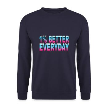 1% better every day - Unisex Sweatshirt - navy - Front - Alina (178cm) & Michal (187cm)