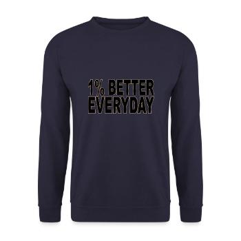 1% better every day - Unisex Sweatshirt - navy - Front - Alina (178cm) & Michal (187cm)