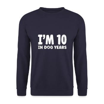 J’ai 10 ans en années de chien - Sweat-shirt Unisexe - marine - Devant - Alina (178cm) & Michal (187cm)