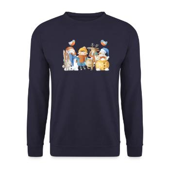 Family for Christmas - Unisex Sweatshirt - navy - Front - Alina (178cm) & Michal (187cm)