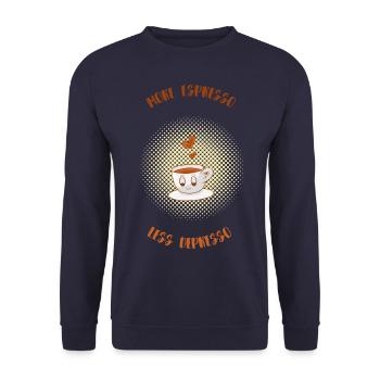 Espresso, Coffee, Kaffee, Latte, Geschenkidee, Fun - Unisex Pullover - Navy - Vorne - Alina (178cm) & Michal (187cm)