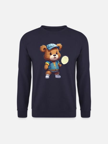 Süßer Bär als Tennis- und Badmintonspieler - - Unisex Pullover - Navy