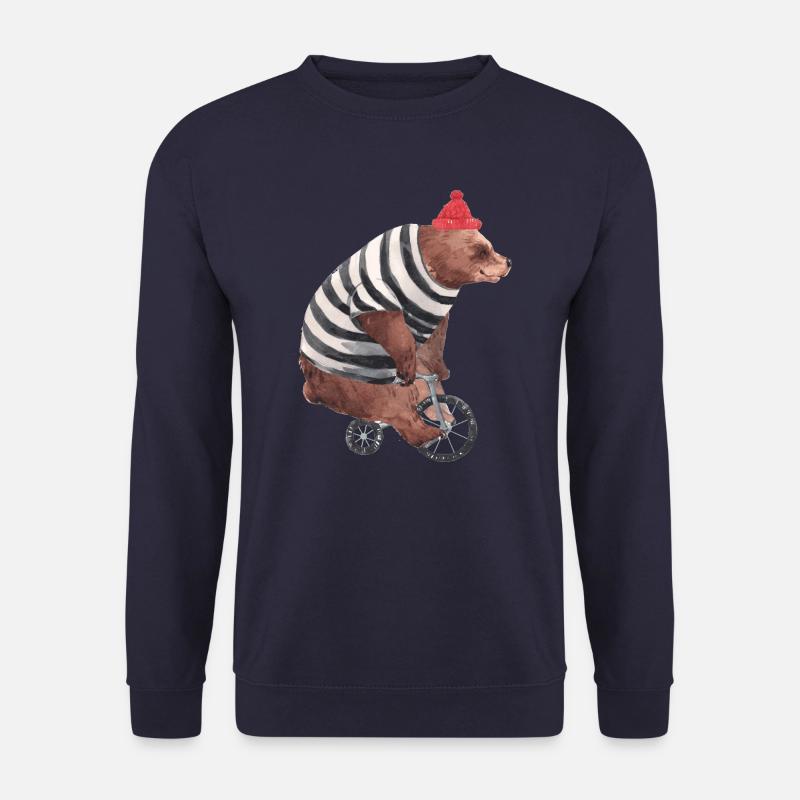 Fahrrad Radfahrer Fahrradfahrer Bär auf Rad - Unisex Pullover - Navy