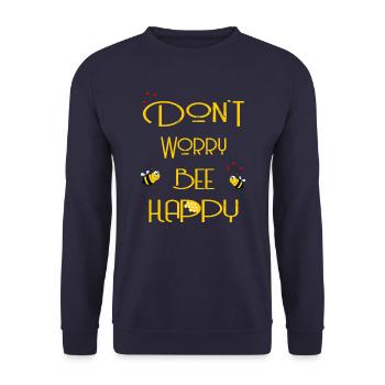 Do not worry bee happy yellow - Unisex Sweatshirt - navy - Front - Alina (178cm) & Michal (187cm)