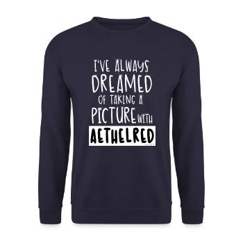 Picture with Aethelred - Sweat-shirt Unisexe - marine - Devant - Alina (178cm) & Michal (187cm)