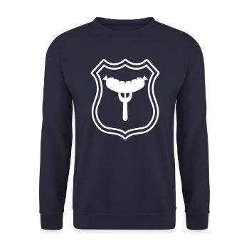 Sausage fork coat of arms - Unisex Sweatshirt - navy - Front - Alina (178cm) & Michal (187cm)