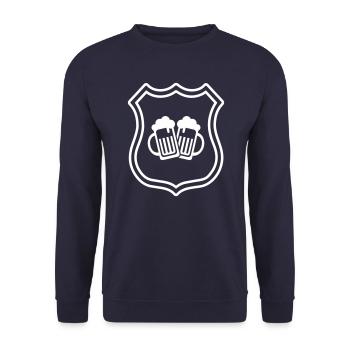 Bierglas Wappen - Unisex Pullover - Navy - Vorne - Alina (178cm) & Michal (187cm)