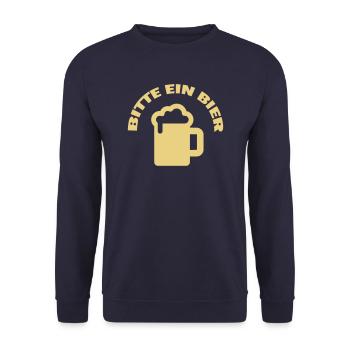 Bitte ein Bier - Unisex Pullover - Navy - Vorne - Alina (178cm) & Michal (187cm)