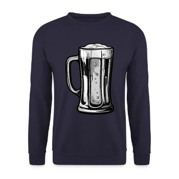 Beer Glasses Beer Glass - Unisex Sweatshirt - navy - Front - Alina (178cm) & Michal (187cm)