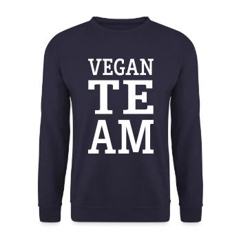Vegan Team - Unisex Pullover - Navy - Vorne - Alina (178cm) & Michal (187cm)