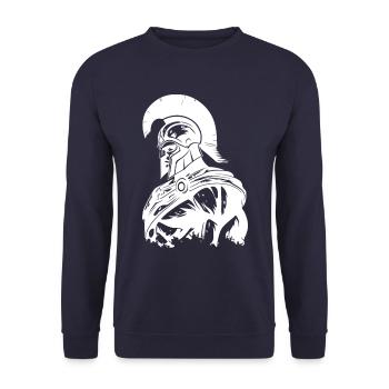 Spartan Gym Gladiateur Muscles Musculation - Sweat-shirt Unisexe - marine - Devant - Alina (178cm) & Michal (187cm)