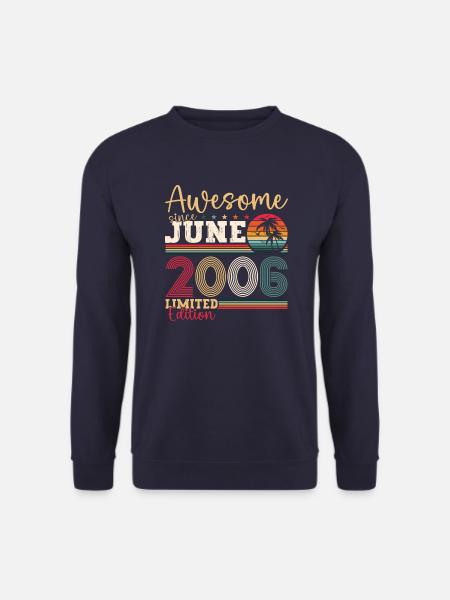 Awesome since Juni 2006 16. Geburtstag Herren Fun - Unisex Pullover - Navy