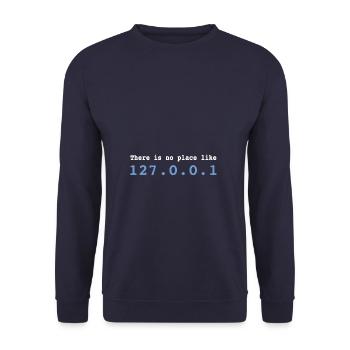 There is no Place Like 127.0.0.1 Programmer - Unisex Sweatshirt - navy - Front - Alina (178cm) & Michal (187cm)