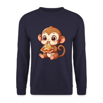 Monkey Bicycle Funny Cyclist Animals Adventure - Unisex Sweatshirt - navy - Front - Alina (178cm) & Michal (187cm)