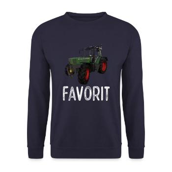 Traktor Favorit Retro Vintage Design - Unisex Pullover - Navy - Vorne - Alina (178cm) & Michal (187cm)