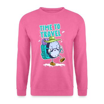 Zeitreisende Uhr für schwarze Shirts - Unisex Pullover - Pink - Vorne