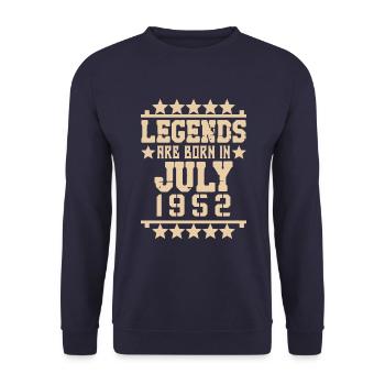Juillet 1952 - Cadeau du 70e anniversaire. Militaire. - Sweat-shirt Unisexe - marine - Devant - Alina (178cm) & Michal (187cm)